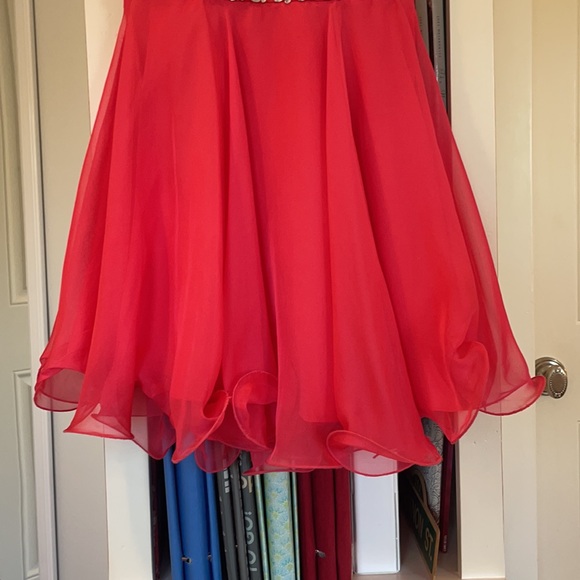 Short Hot Pink Blush Prom Dress - Picture 3 of 6